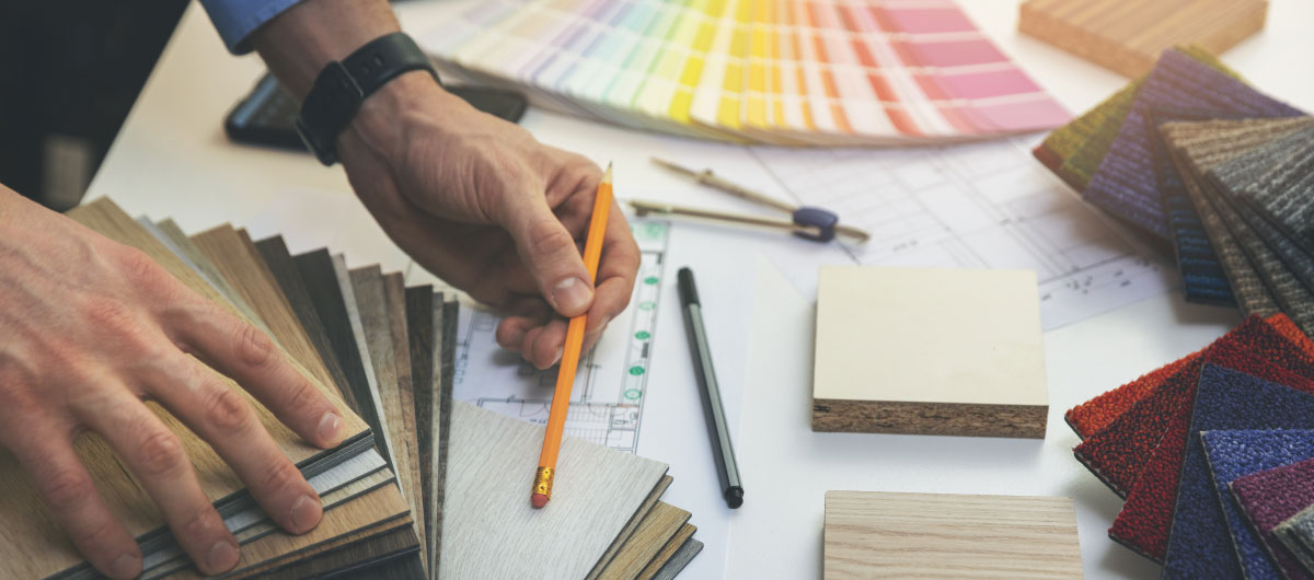 Intellectual property barrister Mark Engelman. Interior design. Male interior designer at work.