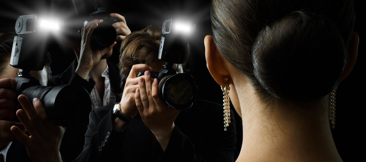 Intellectual property barrister Mark Engelman. Celebrities and image rights. Celebrity being swarmed by photographers.